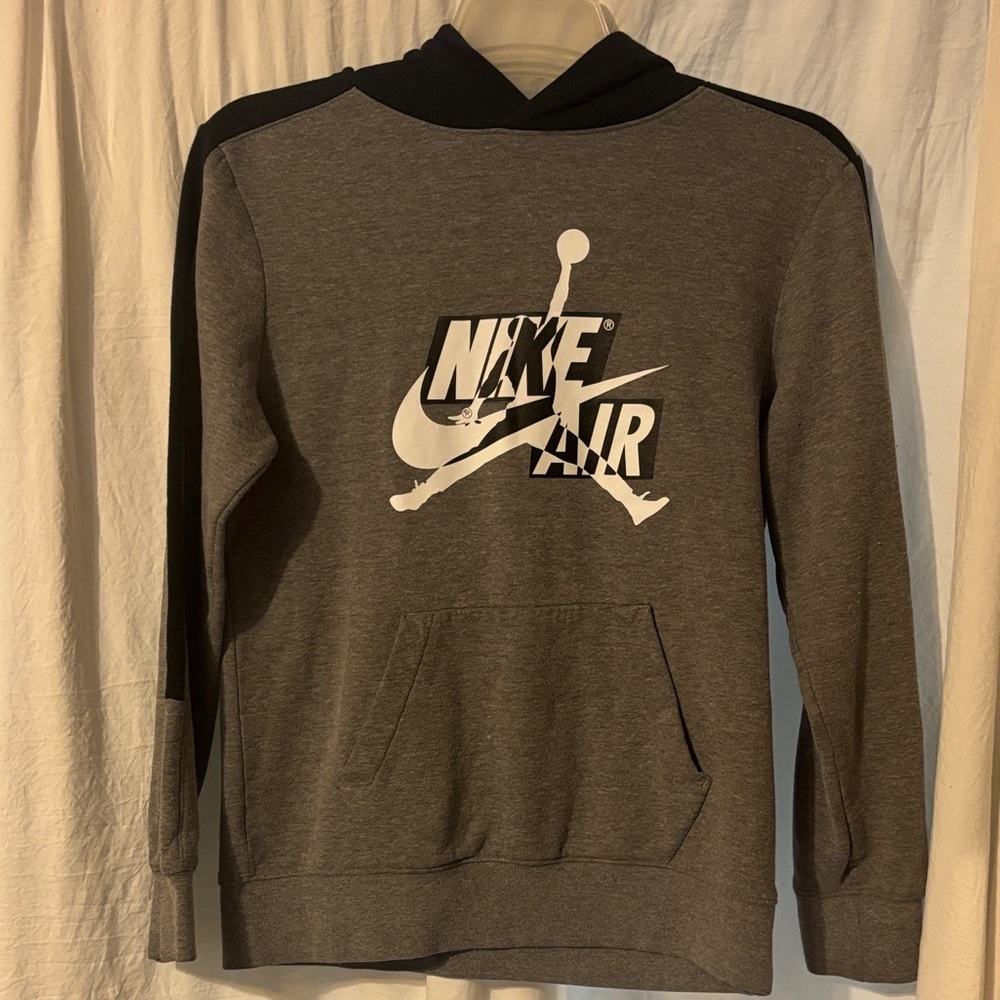 Nike Air Jordan Jumpman Gray and Black Pullover Hoodie